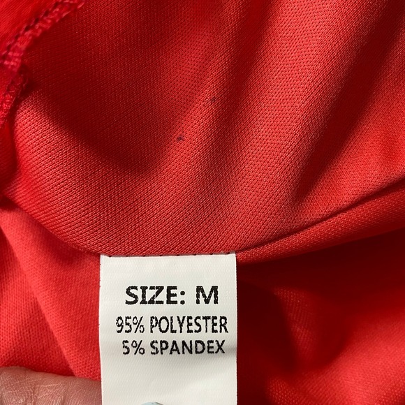 Selfie Leslie Laney Floral Tiered Dress Women M Red Ruffle Babydoll Cutout Back - Picture 12 of 13